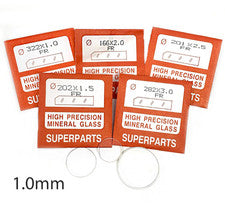 Reloj Calidad Cristal Mineral Cara Plana Redonda 1mm Grosor, Ø 16.1mm a 40mm