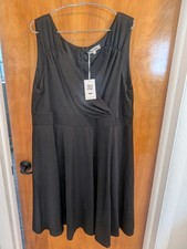 Vestido para mujer Grace Karin negro envolvente sintético sin mangas con cremallera talla 24W
