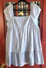 Mini Vestido Babydoll RTR Now Para Mujer Romántico Azul Claro Bordado Talla XL