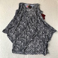 Vestido recto Special One para mujer grande L blanco y negro suelto fluido con encogimiento de hombros