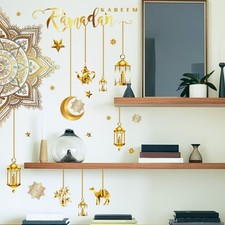 Juego de pegatinas de pared con patrón de estrella mandala para dormitorio sala de estar dos piezas