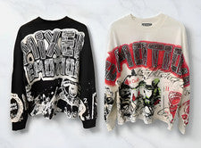 NUEVA Camiseta High Street Para Hombre Manga Larga Estampado Gráfico Emoción Mixta 3 Estilos