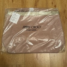 BOLSO DE MANO GRANDE PARA MUJER JIMMY CHOO PERFUMES ROSA CLARO Y BRILLO NUEVO CON ETIQUETAS GWP
