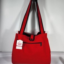 De colección. Bolso de Mano Johnson Woolen Mills Cartera Hecho a Mano Rojo Vermont EE. UU. NUEVO