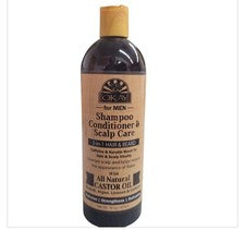 Okay Para Hombres, Champú Acondicionador y Cuidado del Cuero Cabelludo 3 en 1 Cabello y Barba 16 OZ