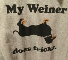 Camiseta para hombre Surf Style My Weiner does Tricks nueva con etiquetas gris XL *Envío gratuito