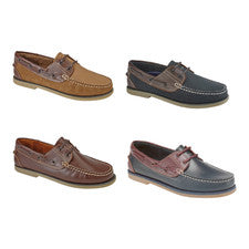 Zapatos de barco mocasín de cuero DEK para hombre con cordones sin marcas suela TPR tallas 6-12