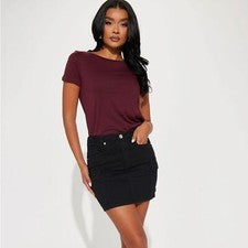 Camiseta de algodón ciruela para mujer nueva con etiquetas