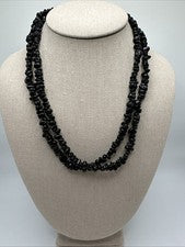 Collar pepita de plata esterlina doble hilo calcedonia negra Jay King
