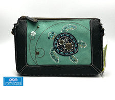 BOLSA BANDOLERA CON CREMALLERA DESLUMBRADA TORTUGA DESMONTABLE TARJETERO RFID CHALA