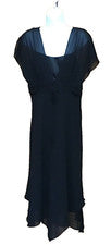 Vestido para mujer Liz Claiborne negro con correa de espagueti con cubierta transparente talla 10