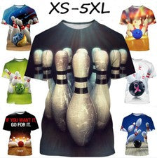 Camiseta deportiva de bolos de gran tamaño impresa en 3D para hombre mujer moda Prendas para el torso informales
