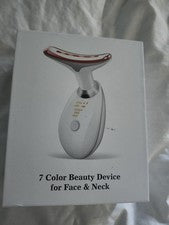 Dispositivo de belleza facial de 7 colores para el cuidado de la cara y el cuello - Caja abierta nuevo