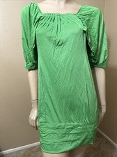 Top túnica vestido plisado relajado de verano informal poliéster verde para mujer talla S