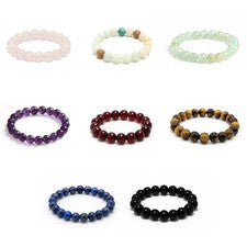 PURAJA Anillo de piedras preciosas elásticas de piedra natural real | Anillo de perlas de 3 mm