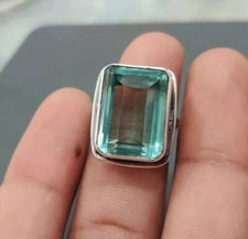 Anillo de aguamarina hecho a mano 925 joyería de plata esterlina anillo de mujer todas las tallas SR338