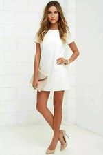 Vestido de cuero blanco hecho a mano para mujer piel de cordero genuina elegante informal fiesta