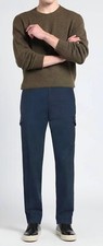Pantalones PT Torino Azul Para Hombre Modal Algodón Elástico Carga Tesoro Talla US 40 EU 56