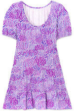 Vestido para mujer - Vestido estampado morado - Mini vestido - 2XL - Jersey de algodón