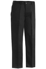 Pantalones Edwards Para Hombre Estilo #2578 Negros Negocios Frente Plano Talla 38 Largo Sin Dobladillo