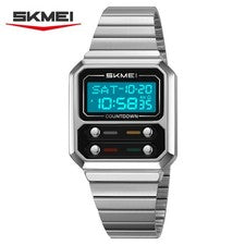 Reloj de pulsera retro digital electrónico simple SKMEI 2448 de lujo para estudiantes y mujeres