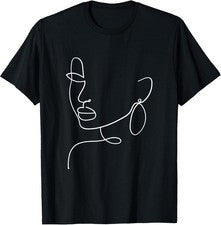 Camiseta Minimalista Abstracta Línea Arte Mujer Moda - Diseño Estético