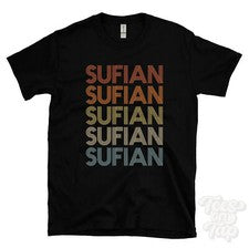 CAMISETA ESTILO RETRO SUFIANO REPETIDO para hombre y mujer novedad genial nombre regalo