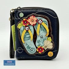 FLIP FLOP VERANO PLAYA CREMALLERA ALREDEDOR CARTERA PULSERA CHALA AZUL MARINO