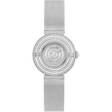 Reloj pulsera Guess para mujer con esfera de cristal plateado malla de acero GW0550L1 precio de venta sugerido por el