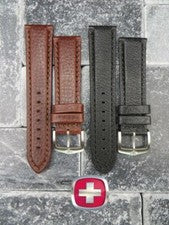 Nuevo 22mm VICTORINOX SWISS ARMY Correa de Cuero Búfalo Correa de Reloj Marrón Negro x1