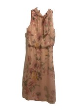 Nuevo con etiquetas Vestido Jessica Howard Mujer Largo Medio Fluido Talla 6 Rosa Dorado Halter Top