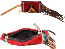 Mujer Western Tejido a Mano Lana Rodeo Vaquera Moda Muñequera Cartera 103A09