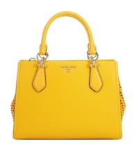 Nuevo Bolso Cartera Michael Kors Para Mujer Marilyn Mediano Cuero Diente de León Brillante