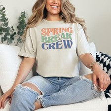 Camiseta Spring Break Crew para mujer hilada en anillo grupo vacaciones regalo para ella
