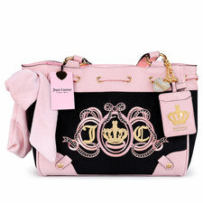 Bolso de Mano Juicy Couture Lovers Club Terry Daydreamer Negro Rosa Y2K Nuevo con Etiquetas