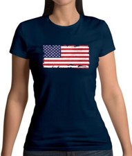 Bandera estilo grunge de Estados Unidos - Camiseta para mujer - Estados Unidos América Trump Biden