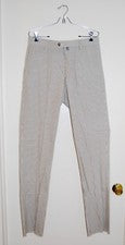 Pantalones de hombre Scott James a rayas verdes Russ delanteros planos talla 32 36 38 sin dobladillo nuevos con etiqueta