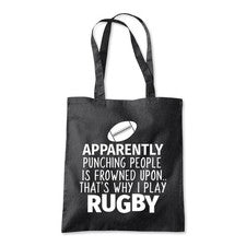 Bolso de compras de playa Punching People I Play Rugby