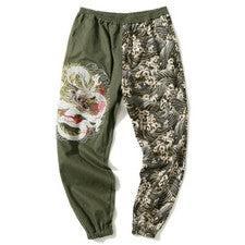 Pantalones harén retro bordados cintura elástica estilo holgado para hombre nuevos