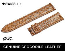 Cuero de cocodrilo cocodrilo para reloj TAG HEUER marrón claro correa cuadrada