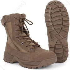 Botas tácticas del ejército Coyote - 2 cremalleras - zapatos militares tostados al aire libre todas las tallas nuevas