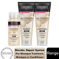 John Frieda Rubio + Reparador Cabello Gama - Champú, Acondicionador y Pretratamiento