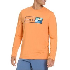 Camiseta Hurley Naranja Manga Larga con Diseño Gráfico Pequeña
