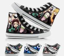Unisex Anime Cazador de Demonios Con Cordones Parte Superior Alta Entrenadores Lona Zapatos Tenis Regalos