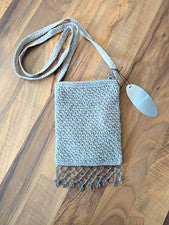 Mujer Carlo D'Santi Bolso de Mano Cartera Nuevo con Etiquetas Cuentas Estilo Crochet Vintage