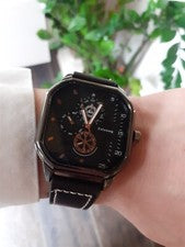 Nuevo - Elegante reloj de negocios para hombre - casual, ootd, negro / blanco / "bronce"