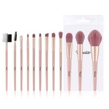 Juego de brochas de maquillaje 12 piezas brochas de maquillaje rosa melocotón de Daxstar