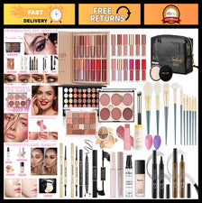 Kit completo de maquillaje para mujeres y adolescentes - 40 colores sombra de ojos, base, brillo de labios