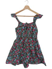 NA-KD Empirekleid Blumenmuster Rot Blau Grün Damen Baumwolle Gr. 36