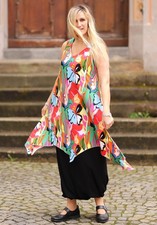 MAGNA - Vestido túnica look capas tallas 44 a 58 - floral colorido